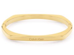 Calvin Klein Pozlacený pevný náramek z oceli Bold Metals 35000556 6,8 cm