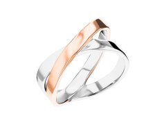 Calvin Klein Stylový bicolor prsten z&nbsp;oceli Elliptical 35000854 58 mm 7471618