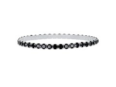 CRYSTalp Elastický tenisový náramek s černými krystaly Aura 22270.JET.E
