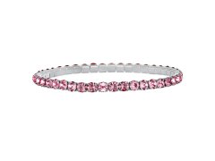 CRYSTalp Elastický tenisový náramek s růžovými krystaly Aura 22270.LRO.E
