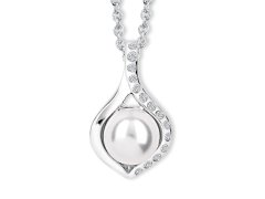 CRYSTalp Elegantní náhrdelník s perlou a krystaly Dahlia 30184.WHI.R