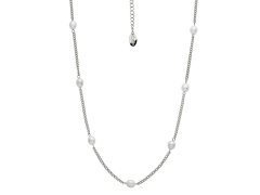 CRYSTalp Půvabný ocelový náhrdelník s perlami Tide Pearl 12243.E