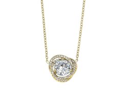 CRYSTalp Elegantní pozlacený náhrdelník s krystaly Ray 32334.G