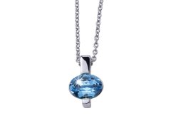 CRYSTalp Fashion náhrdelník s modrým krystalem Simply 32204.AQU.R