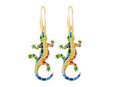 CRYSTalp Hravé pozlacené visací náušnice s&nbsp;krystaly El Drac 74033.EG