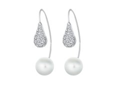 CRYSTalp Moderní náušnice s krystaly Swarovski a perlou LuxePearl 42369.R