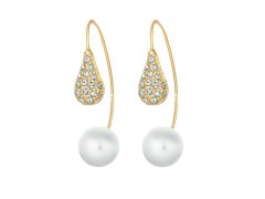 CRYSTalp Moderní náušnice s krystaly Swarovski a perlou LuxePearl 42369.G