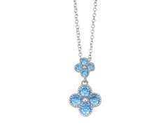 CRYSTalp Něžný náhrdelník s modrými kytičkami 32289.AQU.R