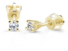 Cutie Diamonds Minimalistické náušnice pecky ze žlutého zlata s brilianty DZ60129-30-00-X-1