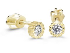 Cutie Diamonds Minimalistické náušnice pecky ze žlutého zlata s brilianty DZ60236-30-00-X-1