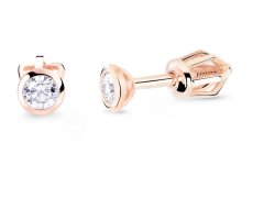 Cutie Diamonds Minimalistické peckové náušnice z růžového zlata s brilianty DZ8007-30-00-X-4