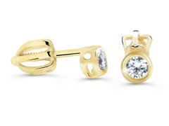 Cutie Diamonds Minimalistické peckové náušnice ze žlutého zlata s brilianty DZ62231-30-00-X-1