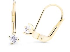 Cutie Diamonds Něžné visací náušnice ze žlutého zlata s brilianty DZ8014-55-00-X-1