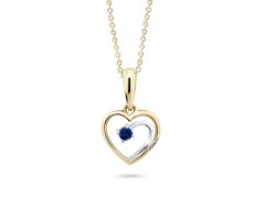 Cutie Diamonds Něžný bicolor přívěsek ze žlutého zlata se safírem DZ6300-1602-40-SF-X-R1