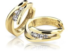 Cutie Diamonds Půvabné kruhové náušnice ze žlutého zlata s brilianty DZ6433-1794-80-00-X-1