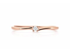 Cutie Diamonds Třpytivý prsten z&nbsp;růžového zlata s&nbsp;briliantem DZ6733-2948-00-X-4 49 mm