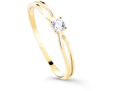 Cutie Diamonds Třpytivý zásnubní prsten ze žlutého zlata s briliantem DZ8027-00-X-1 50 mm