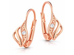 Cutie Jewellery Luxusní náušnice z&nbsp;růžového zlata s&nbsp;třpytivými zirkony Z8024-55-10-X-L4