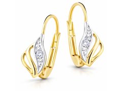 Cutie Jewellery Luxusní zlaté náušnice s&nbsp;třpytivými zirkony Z8024-55-10-X-R1