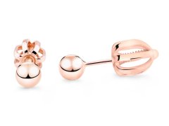 Cutie Jewellery Minimalistické náušnice pecky z růžového zlata Z5014-30-X-4
