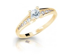 Cutie Jewellery Něžný zlatý prsten se zirkony Z6822-2956-10-X-2 58 mm