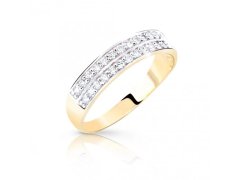 Cutie Jewellery Oslnivý prsten ze žlutého zlata se zirkony Z8037-10-X-1 54 mm
