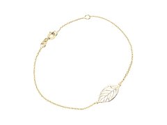 Cutie Jewellery Půvabný dámský náramek ze žlutého zlata Lístek Z0131-60-X-1