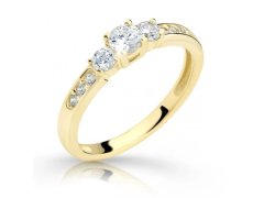 Cutie Jewellery Půvabný prsten ze žlutého zlata se zirkony Z6806-2360-10-X-1 54 mm