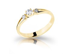 Cutie Jewellery Půvabný prsten ze žlutého zlata se zirkony Z6866–2105-10-X-1 57 mm