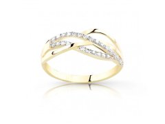 Cutie Jewellery Půvabný prsten ze žlutého zlata se zirkony Z8036-10-X-1 56 mm