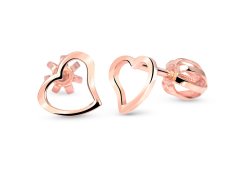 Cutie Jewellery Srdíčkové náušničky z růžového zlata C2760-30-X-4
