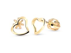Cutie Jewellery Srdíčkové náušničky ze žlutého zlata C2760-30-X-1