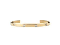 Daniel Wellington Otevřený pevný pozlacený náramek Classic Lumine DW004017 16,5 cm