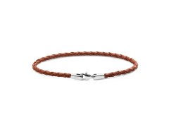 Daniel Wellington Pletený hnědý kožený náramek St Mawes Daniel DW0040174 17,5 cm