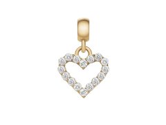 Daniel Wellington Pozlacený srdíčkový přívěsek s čirými krystaly Charms DW00400432