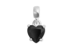 Daniel Wellington Stříbrný přívěsek s černým srdíčkem Charms DW00401052