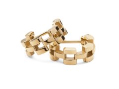 Daniel Wellington Stylové kruhové náušnice z pozlacené oceli 3-Link DW00400989