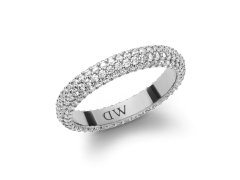 Daniel Wellington Třpytivý ocelový prsten s krystaly Pavé DW0040065 50 mm