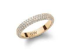Daniel Wellington Třpytivý pozlacený prsten s krystaly Pavé DW0040064 60 mm