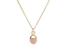 Decadorn Půvabný pozlacený náhrdelník s růžovým opálem