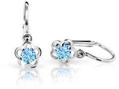 Cutie Jewellery Dětské náušnice z bílého zlata C1945-10-X-2 světle modrá