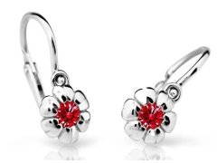 Cutie Jewellery Dětské náušnice z bílého zlata C2151-10-X-2 červená