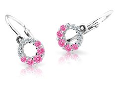 Cutie Jewellery Dětské náušnice z bílého zlata C2154-10-X-2 fuchsiová