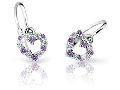 Cutie Jewellery Dětské náušnice z bílého zlata C2157-10-X-2 fialová