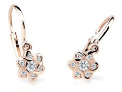 Cutie Jewellery Dětské náušnice z růžového zlata C2149-10-X-4 bílá