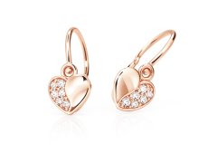 Cutie Jewellery Dětské náušnice z růžového zlata C2160-10-X-4 bílá