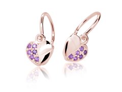 Cutie Jewellery Dětské náušnice z růžového zlata C2160-10-X-4 fialová