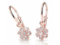 Cutie Jewellery Dětské náušnice z růžového zlata C2746-10-X-4 bílá