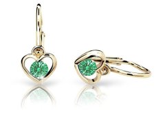 Cutie Jewellery Dětské náušnice ze žlutého zlata C1943-10-X-1 zelená