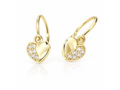 Cutie Jewellery Dětské náušnice ze žlutého zlata C2160-10-X-1 bílá